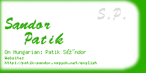 sandor patik business card